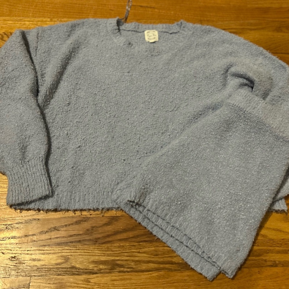Hippie Rose Sweater Set, 2 Piece Baby Blue Cropped Sweater + Shorts, NWOT, Large